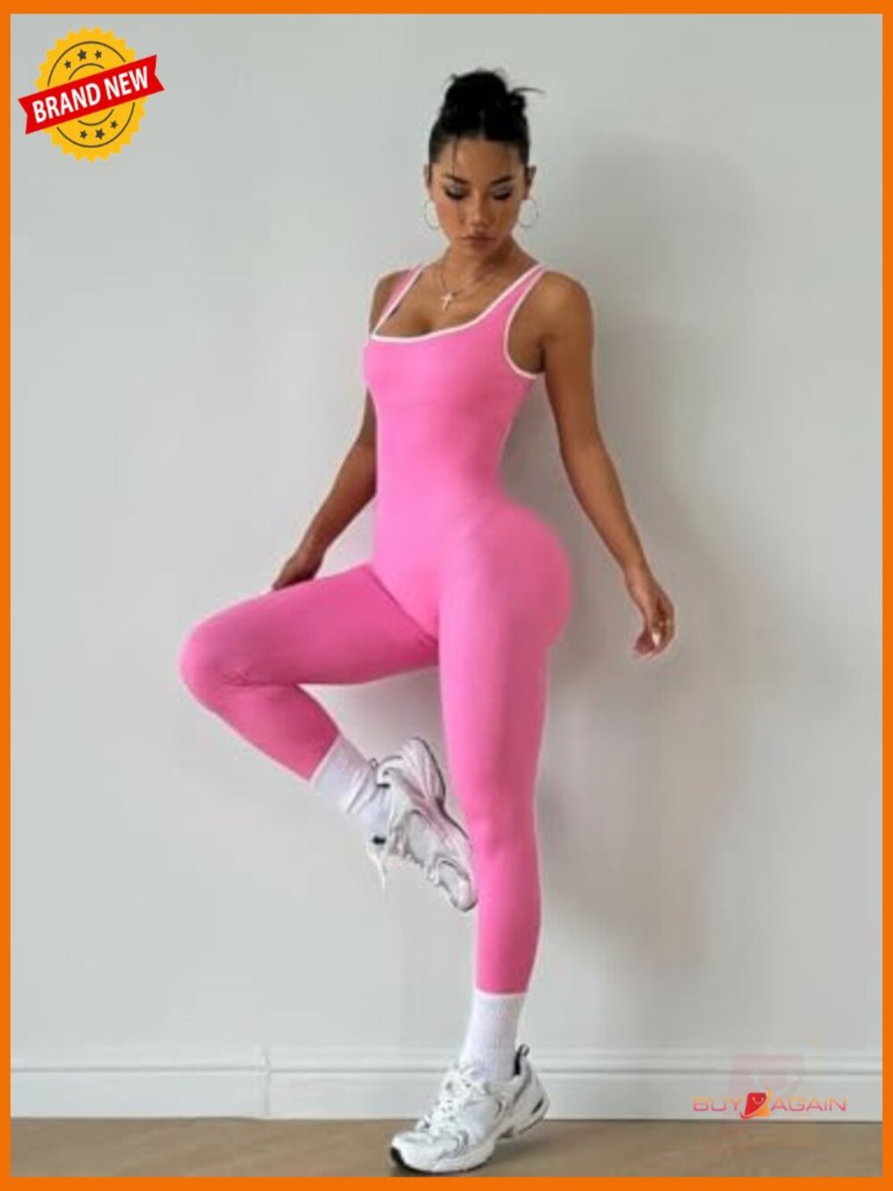 Seamless Open Back Bodysuit Jumpsuit Yoga Workout Romper Shapewear - Picture 3 of 6